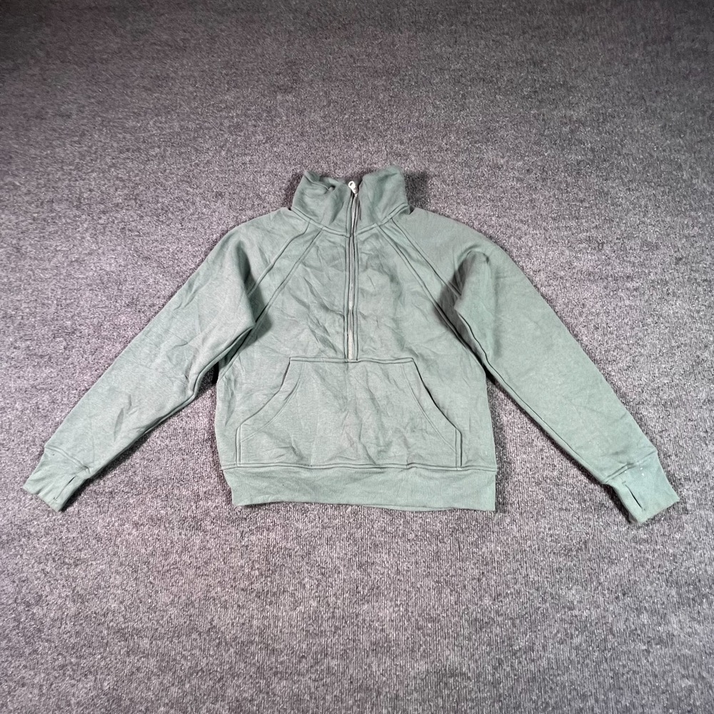 Danskin Sweatshirt Womens S Green Cotton Fleece Performance Half-Zip 9920